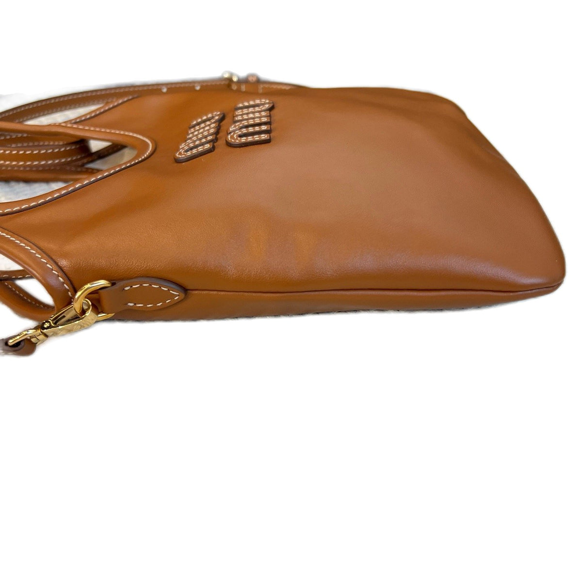 Miu Miu IVY Leather Tote Shoulder Bag, Cognac