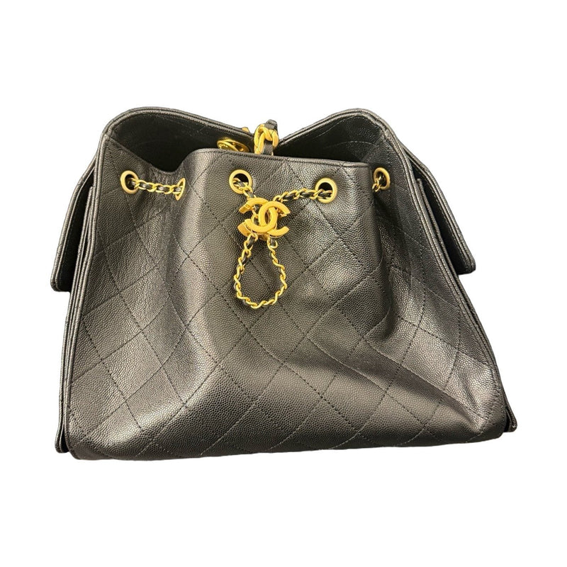 Chanel Small 25 Bag, Black Caviar Leather, Gold Hardware, Shoulder Bag