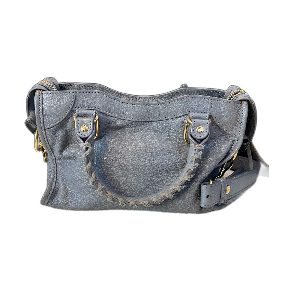Balenciaga Grey Gold Mini Motorcycle Bag, Shoulder & Crossbody