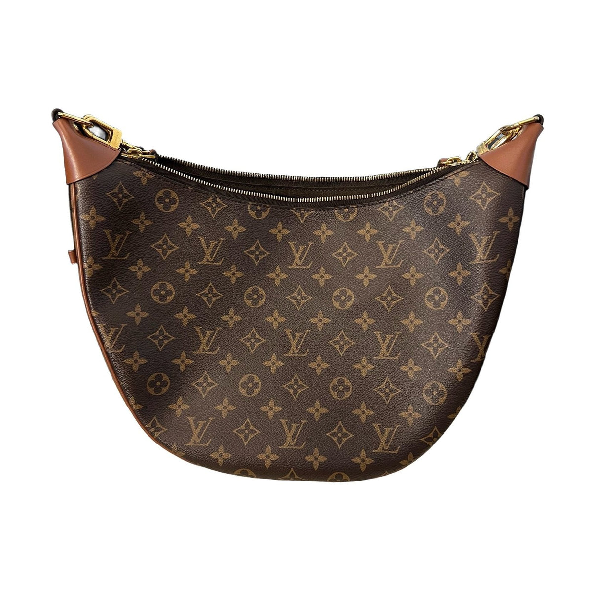 Louis Vuitton Loop Hobo Crossbody Bag, Brown Coated Canvas, Chip Version