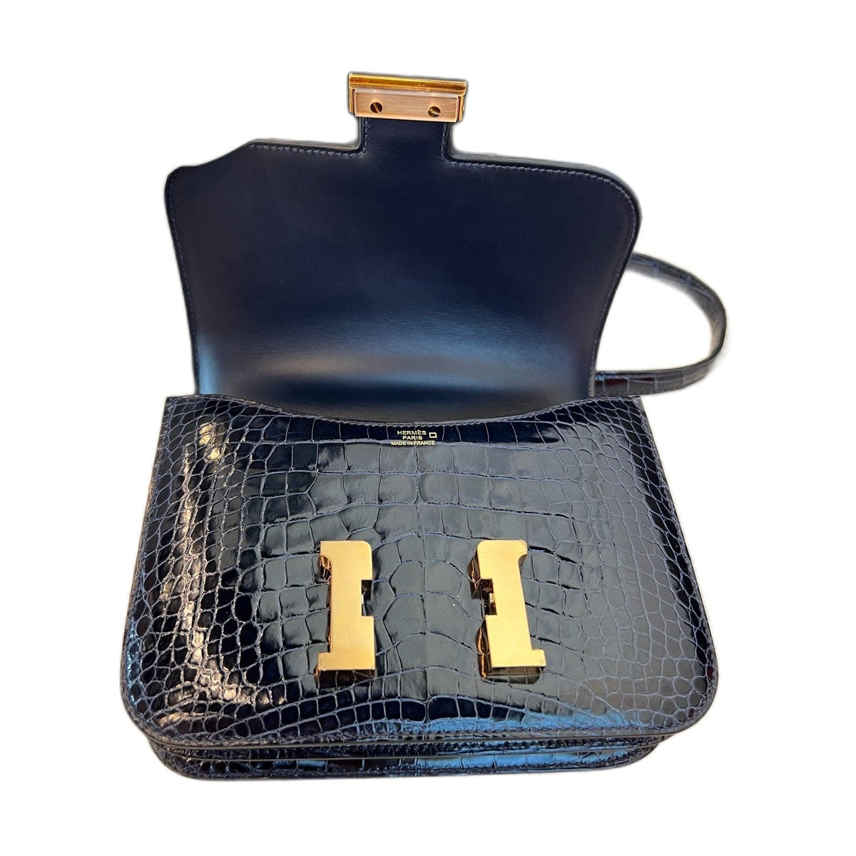 Hermès Blue Alligator Constance Mini 19, Stamp C