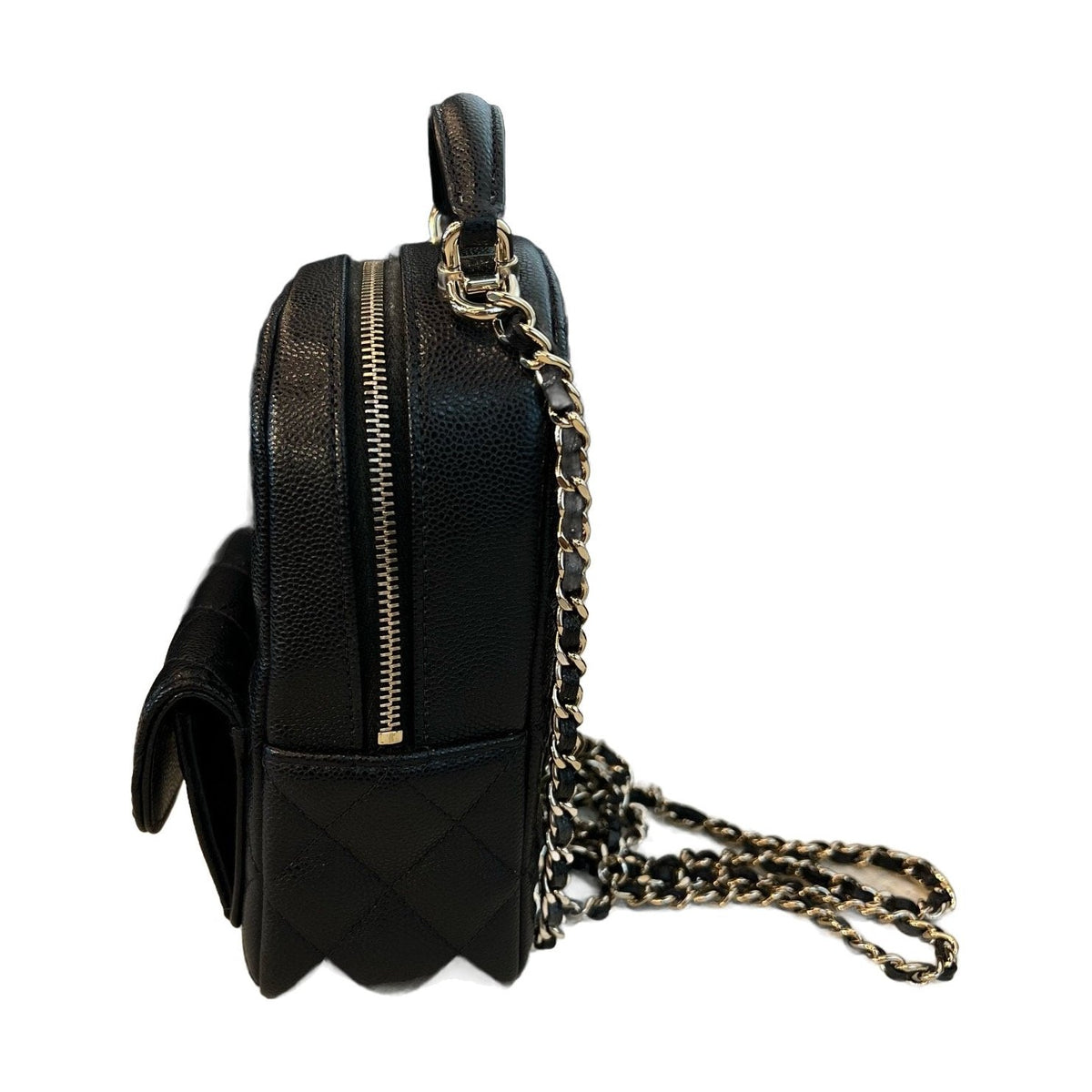 Chanel Black & Gold Mini Backpack, Chip Version