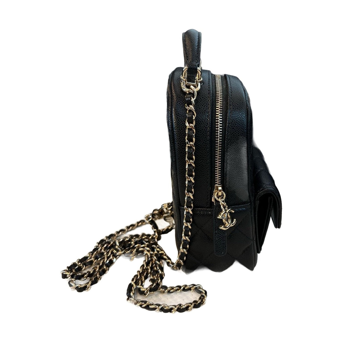 Chanel Black & Gold Mini Backpack, Chip Version