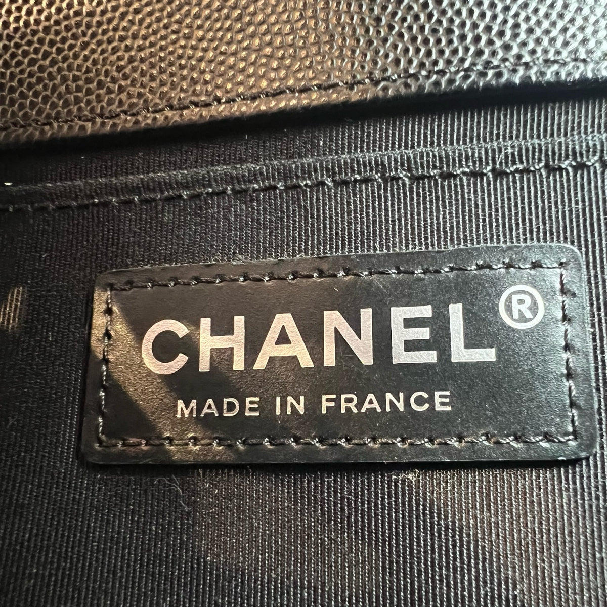 Chanel Black & Silver Medium Leboy, Caviar Leather, Shoulder & Crossbody Bag, Series 30