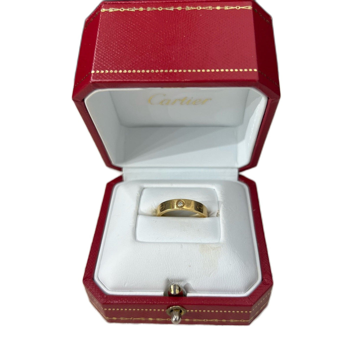 Cartier LOVE Ring, Yellow Gold Single Diamond, EU Size 53
