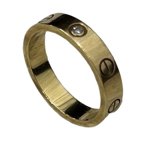 Cartier LOVE Ring, Yellow Gold Single Diamond, EU Size 53