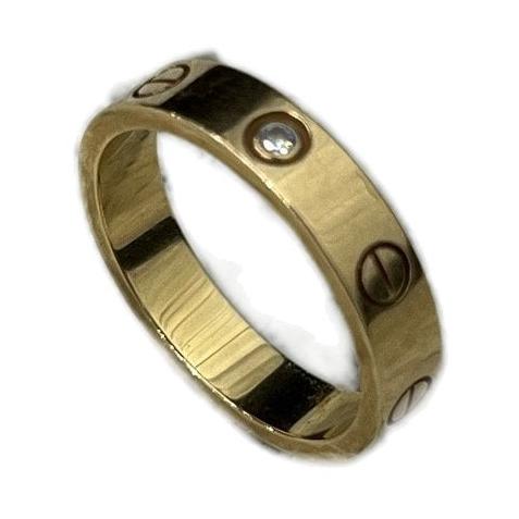 Cartier LOVE Ring, Yellow Gold Single Diamond, EU Size 53