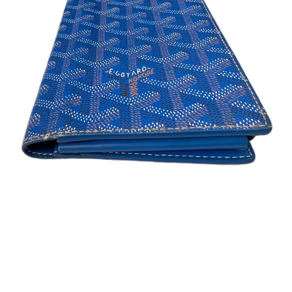 Goyard Blue Monogram Wallet Card Holder Passport Cover, 2018