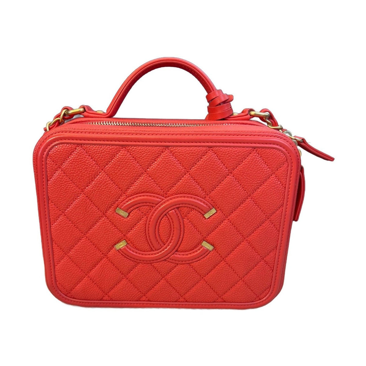 Chanel Red & Gold Vanity Camera Bag, Handbag, Shoulder & Crossbody Bag, Series 28