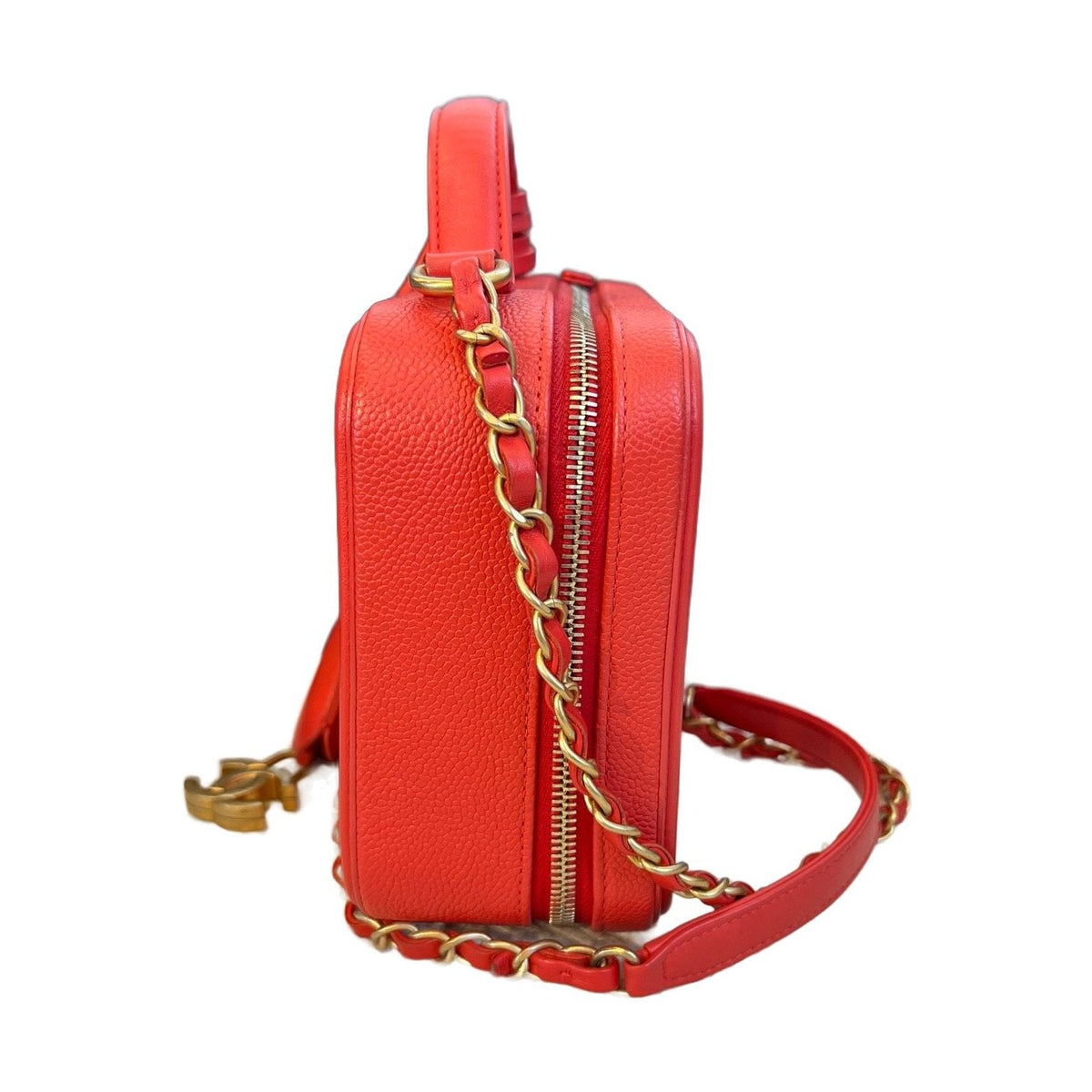 Chanel Red & Gold Vanity Camera Bag, Handbag, Shoulder & Crossbody Bag, Series 28