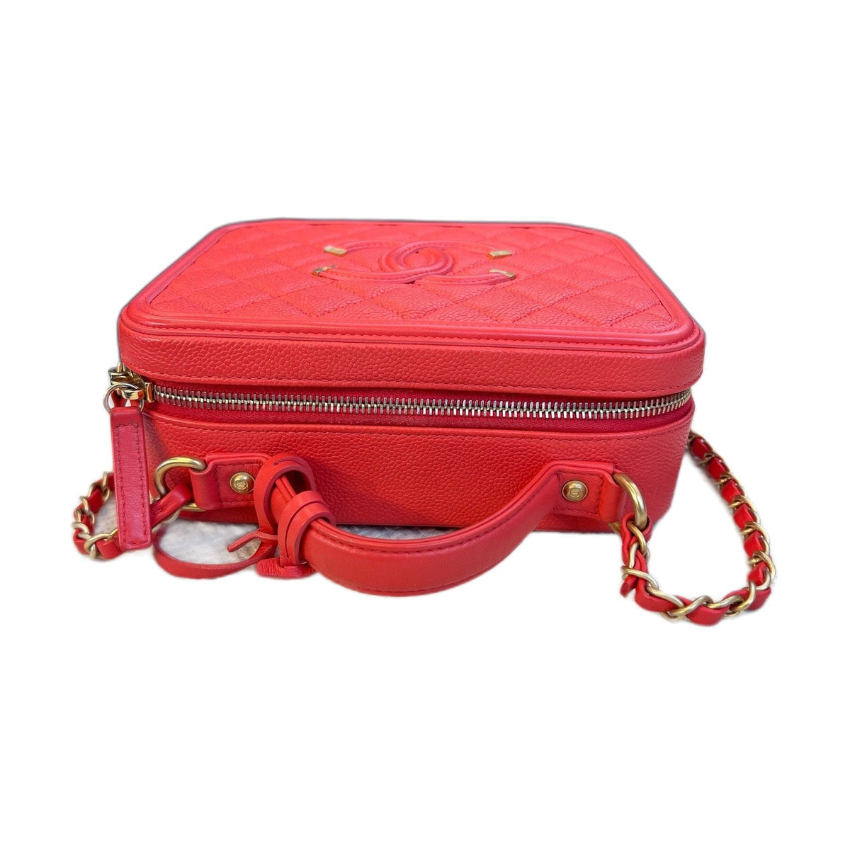 Chanel Red & Gold Vanity Camera Bag, Handbag, Shoulder & Crossbody Bag, Series 28