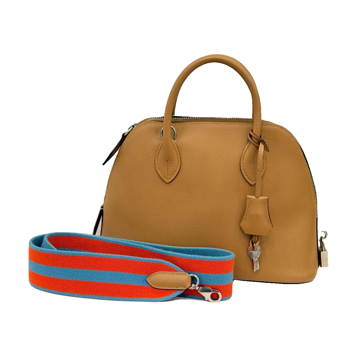 Hermès Bolide 25, Biscuit, U Stamp, Canvas Shoulder Strap