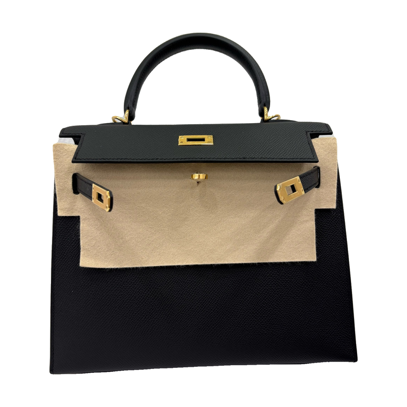 Hermès Kelly 25, Black, Gold Hardware, G Stamp
