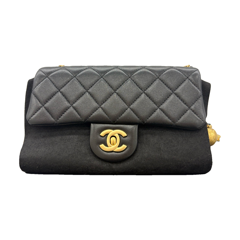 Chanel Pearl Crush Rectangular Mini Flap, Black, Gold Hardware