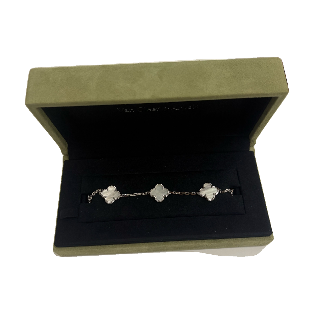 Van Cleef & Arpels Five-Motif Bracelet, Mother-of-Pearl, Silver Tone