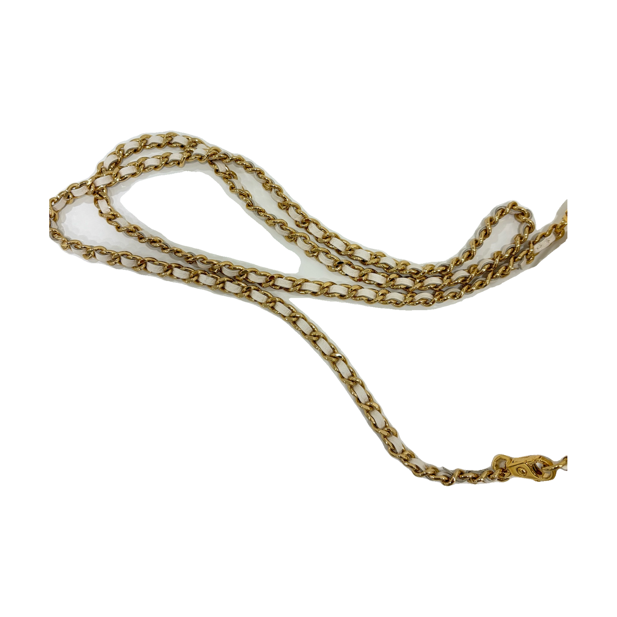 Chanel White Cowhide Leather Vanity Chain Bag, Microchip Version