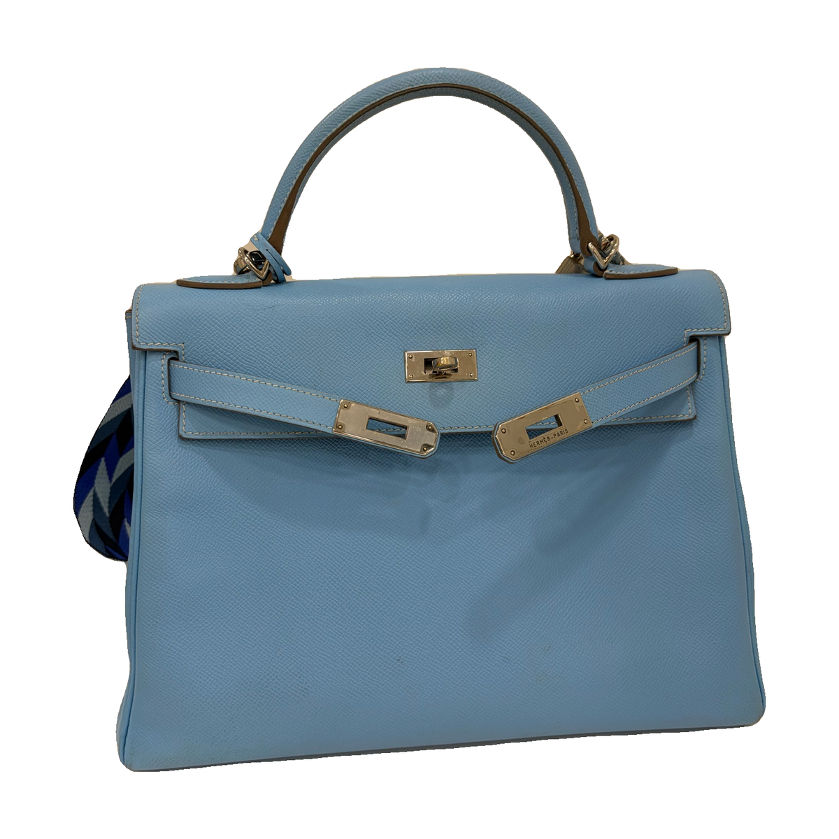 Hermès Kelly 32, Blue, Square O Stamp