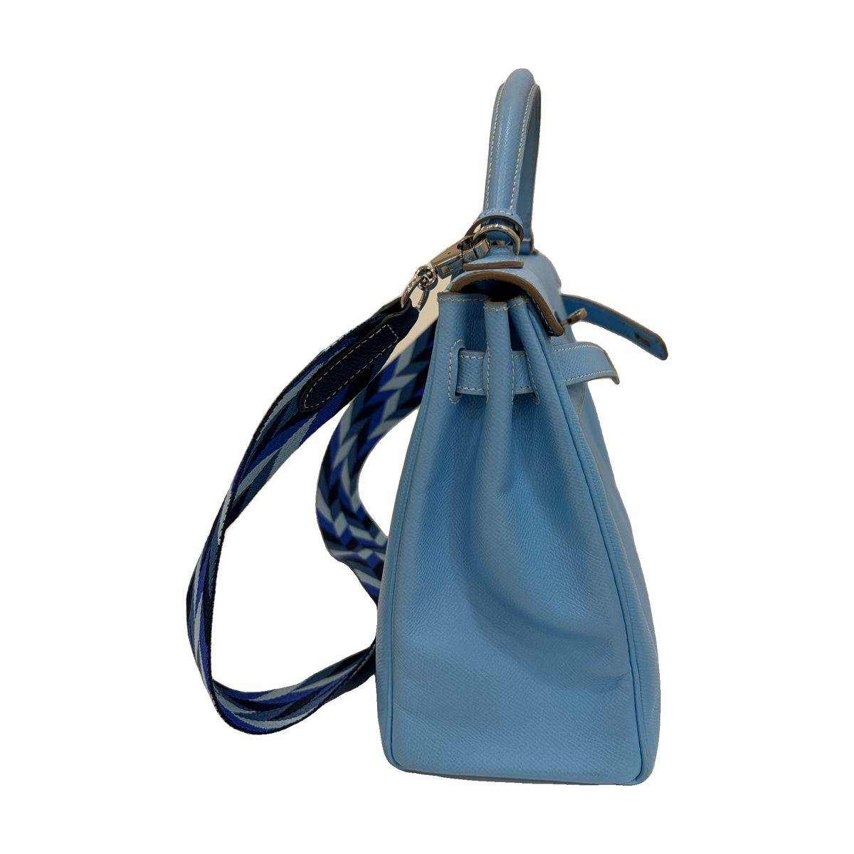 Hermès Kelly 32, Blue, Square O Stamp