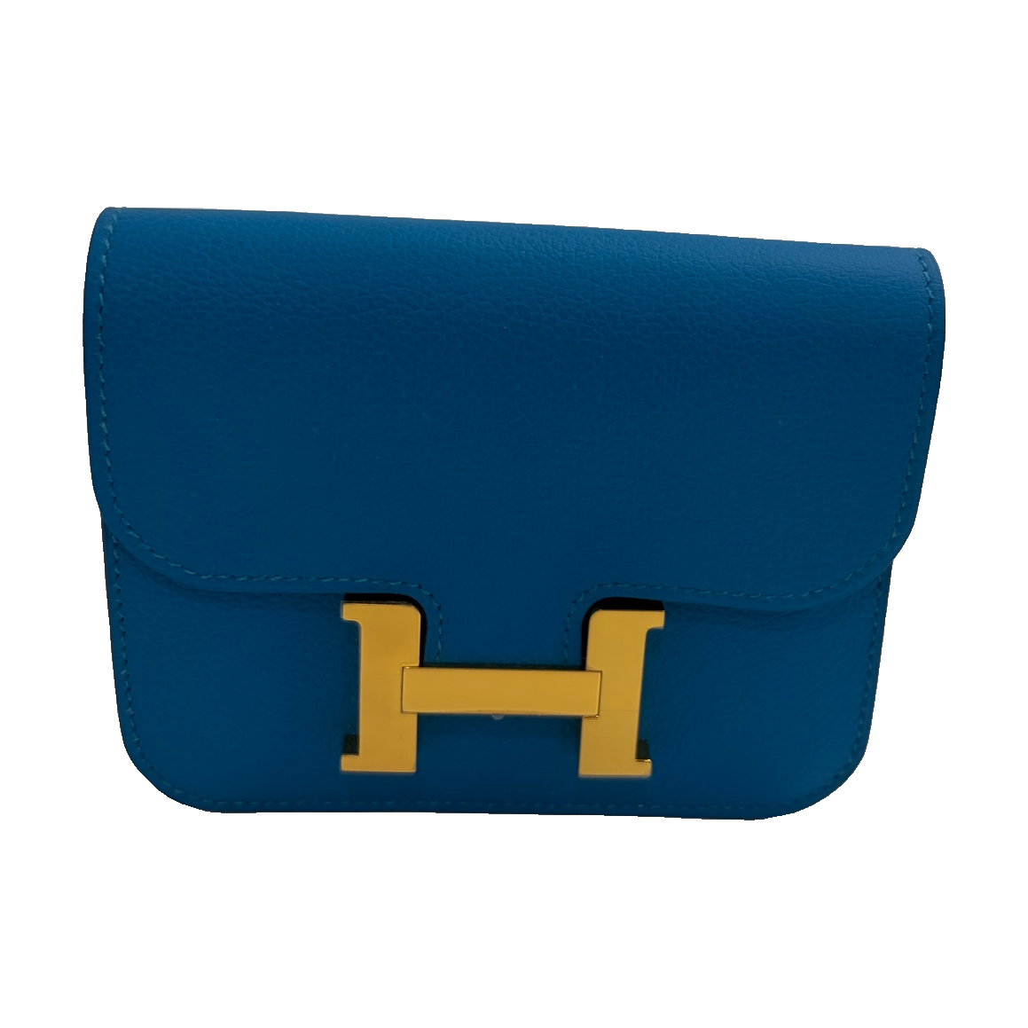 Hermès Slim Wallet, Blue, Gold Hardware, Y Stamp