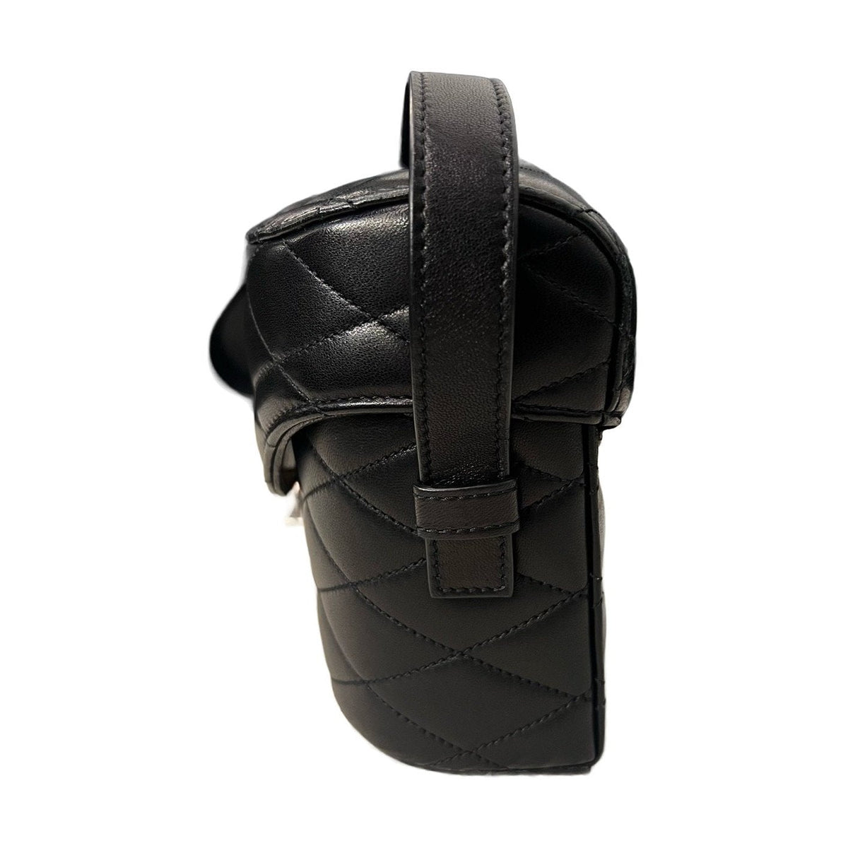 Saint Laurent YSL Black Quilted Logo Box Lunch Bag, Shoulder & Crossbody Bag
