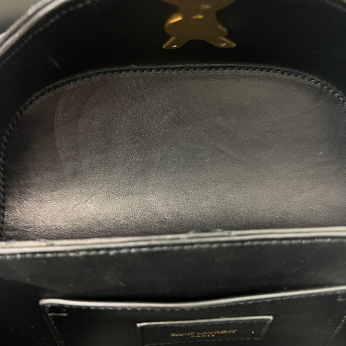 Saint Laurent YSL Black Quilted Logo Box Lunch Bag, Shoulder & Crossbody Bag
