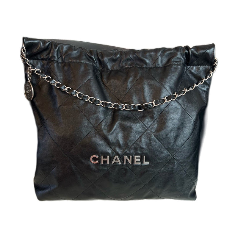 Chanel Black & Silver Medium 22Bag Shoulder Bag