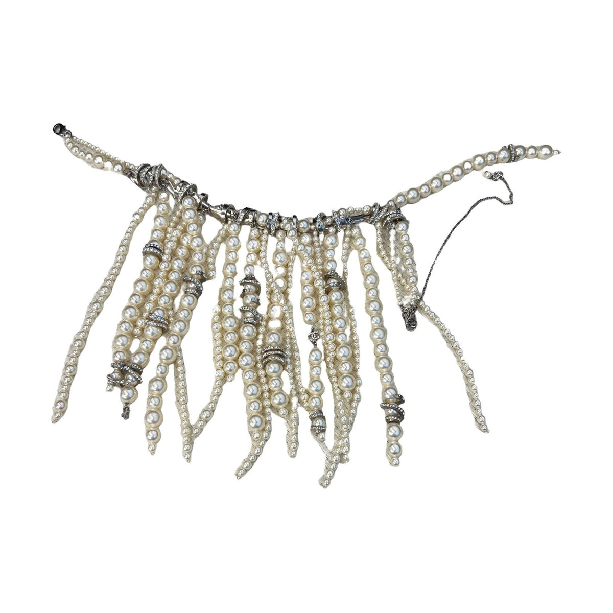 Chanel Waterfall Fringe Pearl Necklace