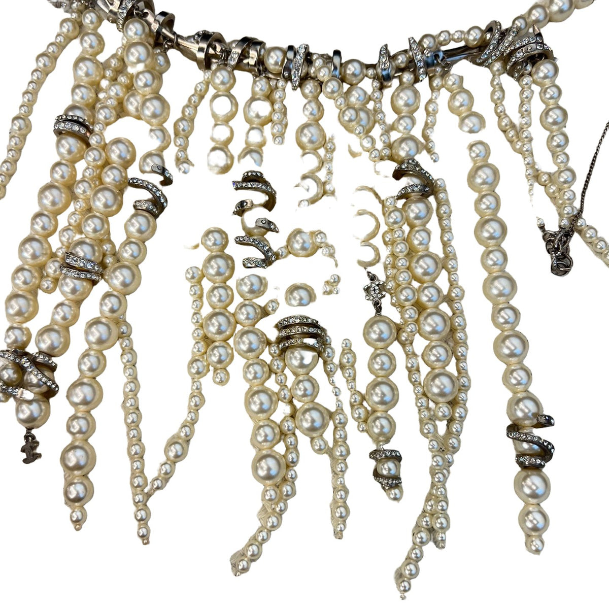Chanel Waterfall Fringe Pearl Necklace