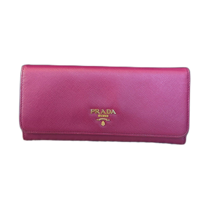Prada Saffiano Leather Long Wallet, Fuchsia