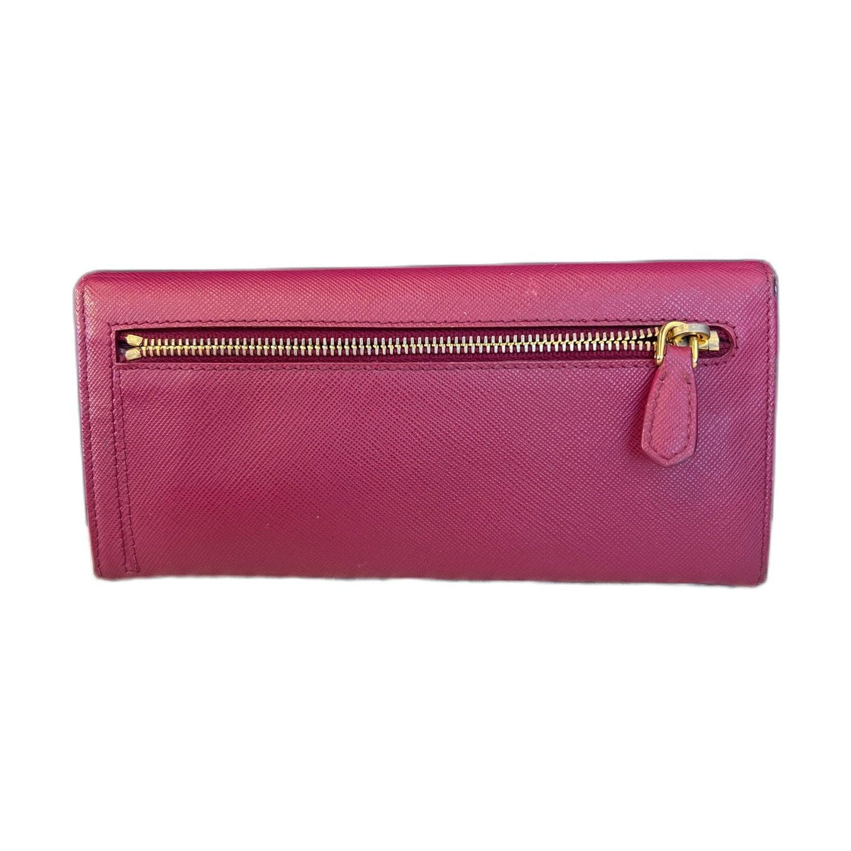 Prada Saffiano Leather Long Wallet, Fuchsia