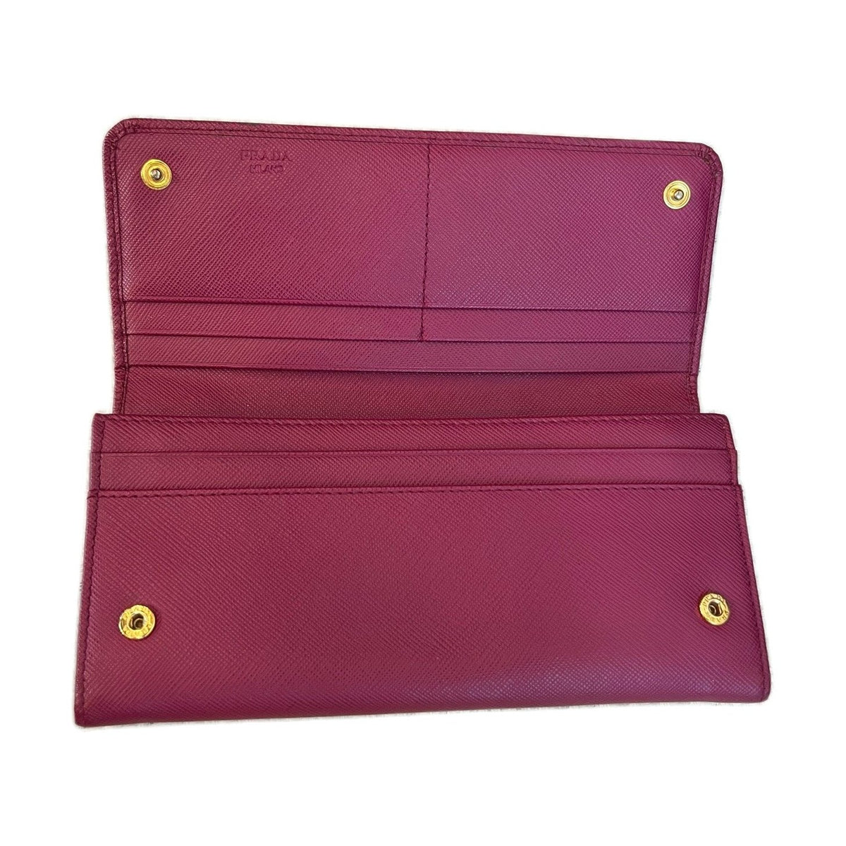 Prada Saffiano Leather Long Wallet, Fuchsia