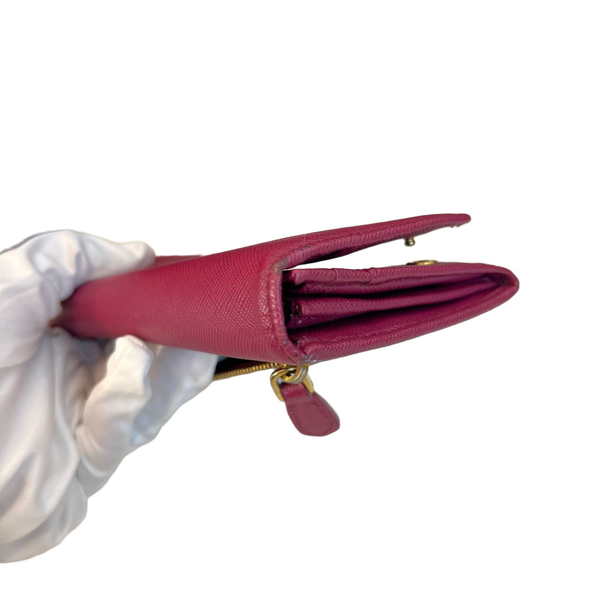 Prada Saffiano Leather Long Wallet, Fuchsia