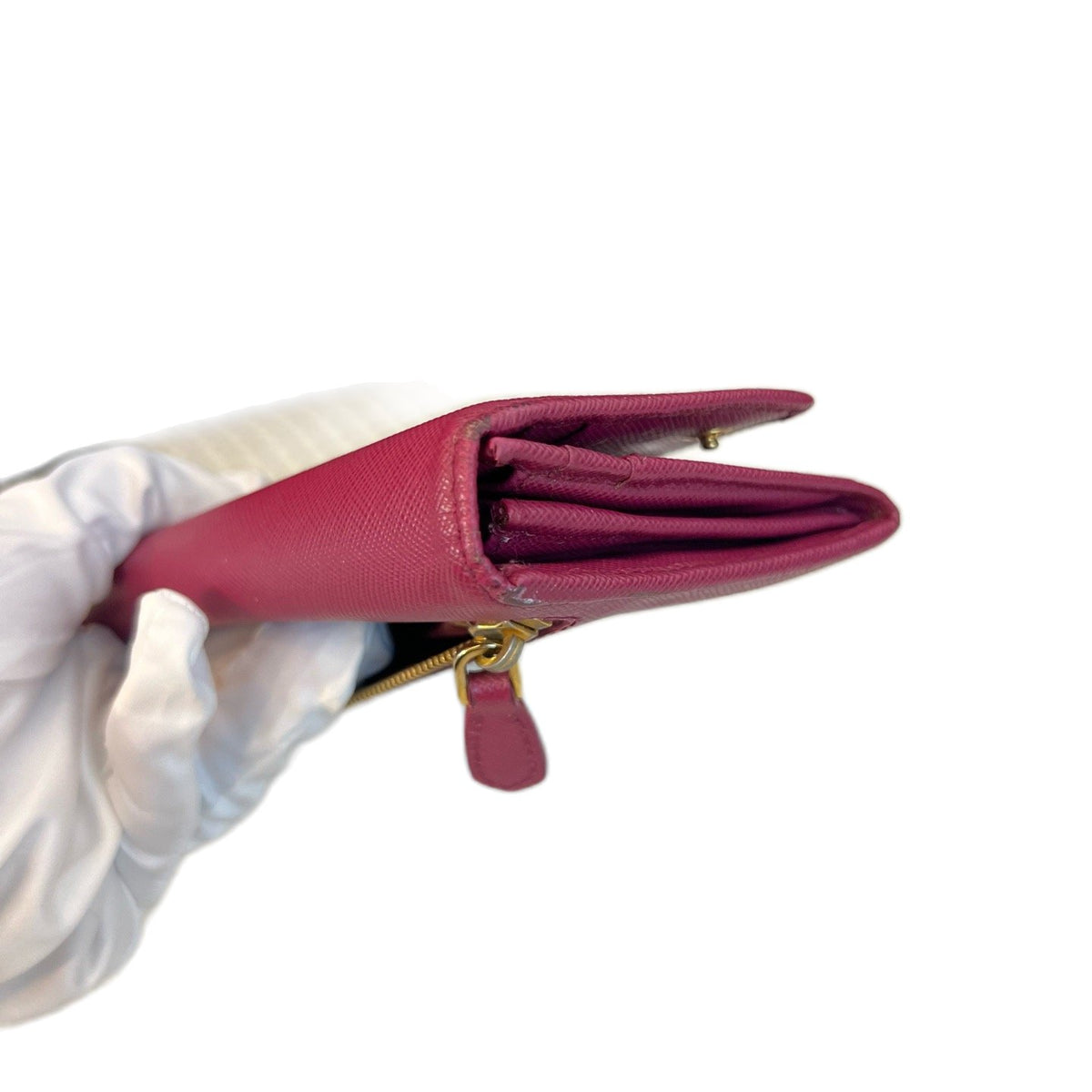 Prada Saffiano Leather Long Wallet, Fuchsia