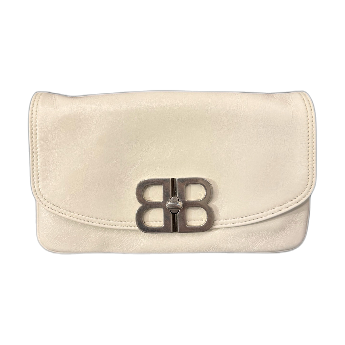 Balenciaga BB Soft Flap Bag, White, Small Size