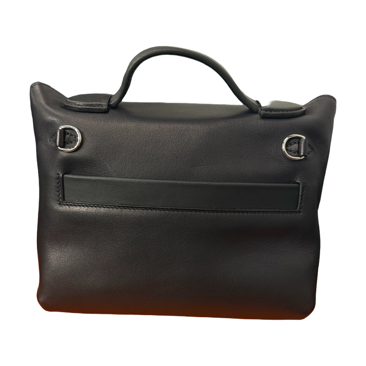 Hermès 2424 Mini, Black, Silver Hardware, Volupto Leather, W Stamp, 2024