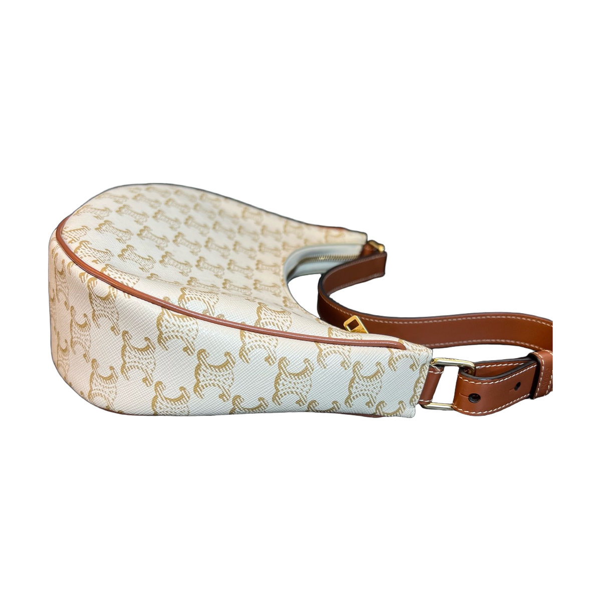 Celine Triomphe White Monogram AVA Shoulder Bag