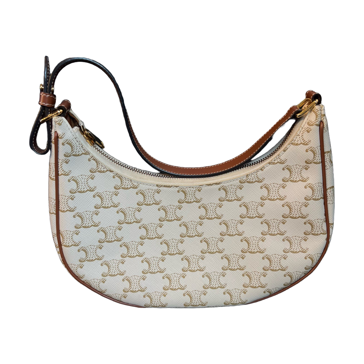 Celine Triomphe White Monogram AVA Shoulder Bag