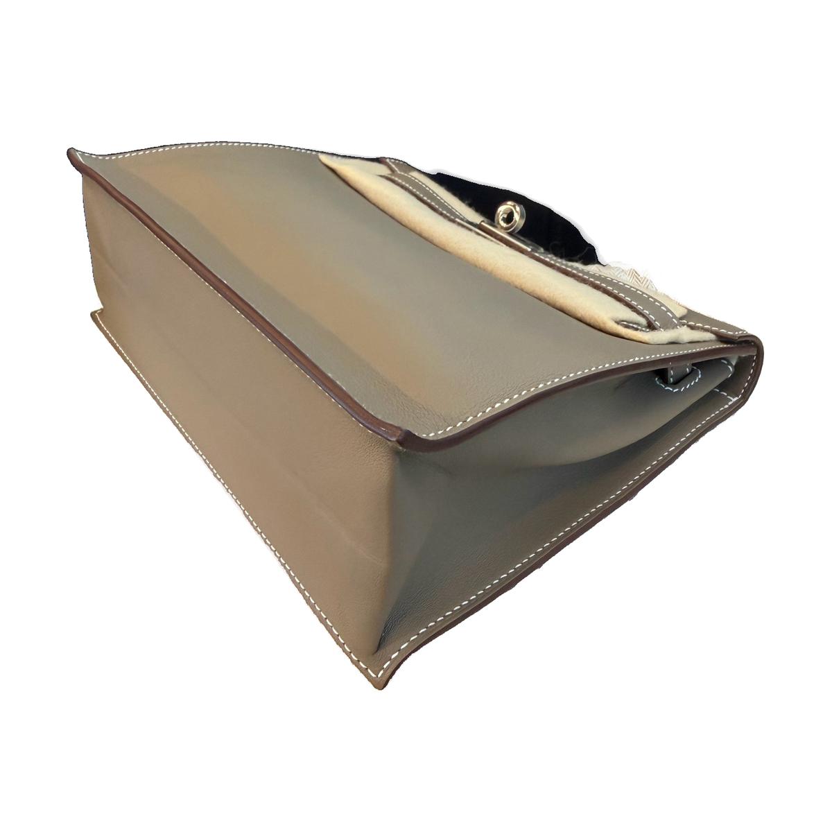 Hermès Elephant Grey Kelly Danse, Swift Leather, Silver Hardware, Stamp B