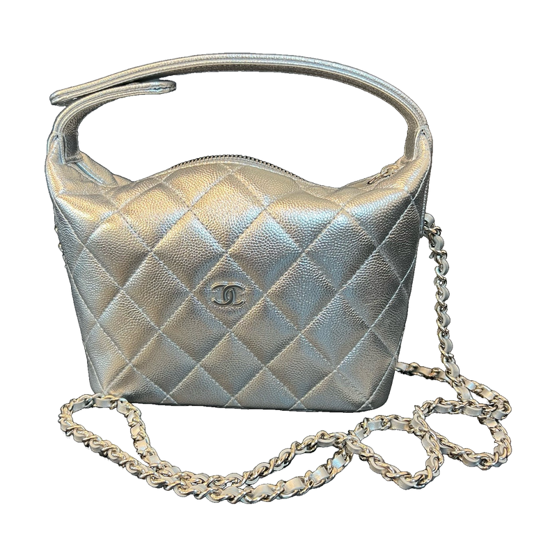 Chanel 26C Silver Vanity with Chain