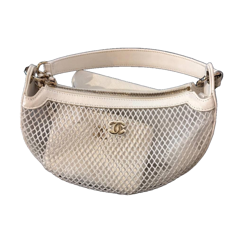 Chanel 25S Silver-Tone Handle Mesh Shoulder & Crossbody Bag