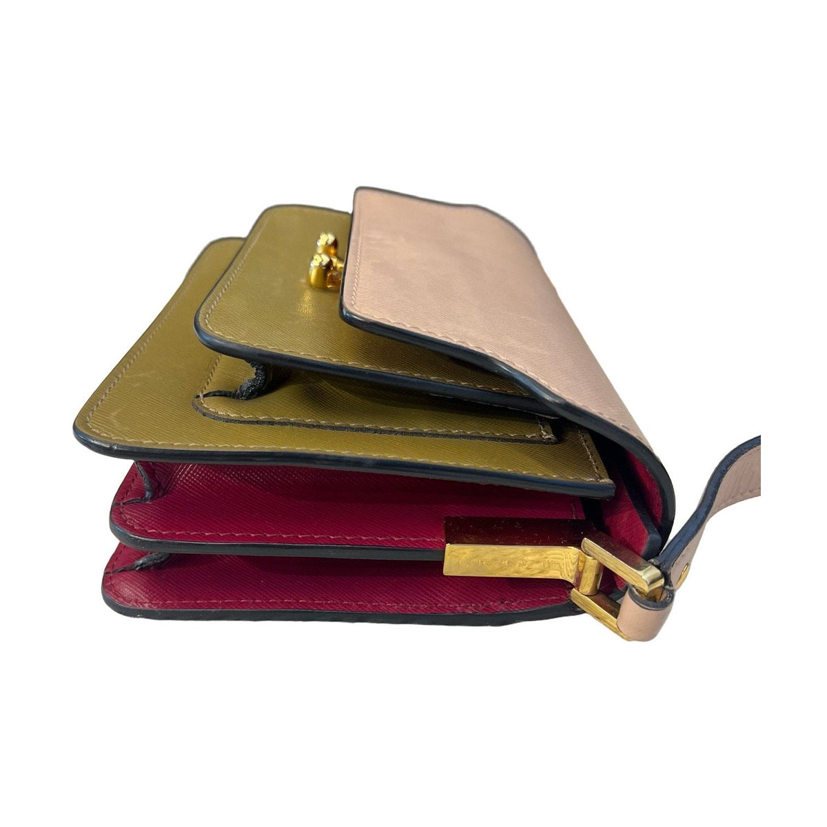 Marni Trunk Bag, Pink & Brown Color Block, Organizer Bag