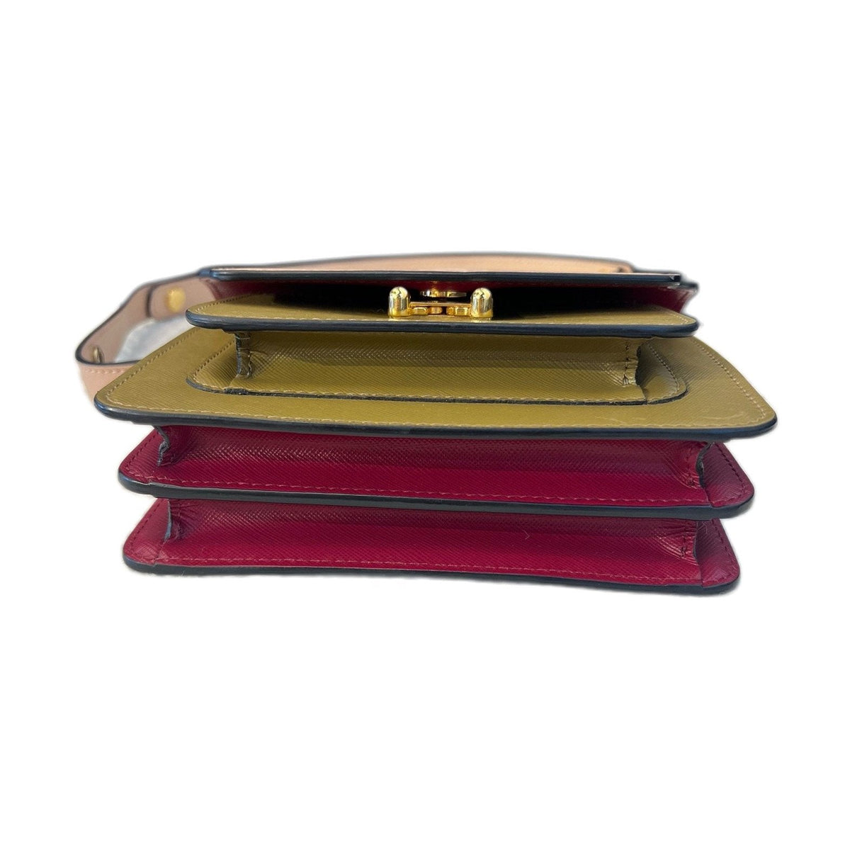Marni Trunk Bag, Pink & Brown Color Block, Organizer Bag