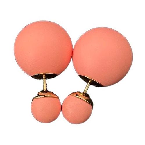 Dior Matte Pink Double Ball Earrings