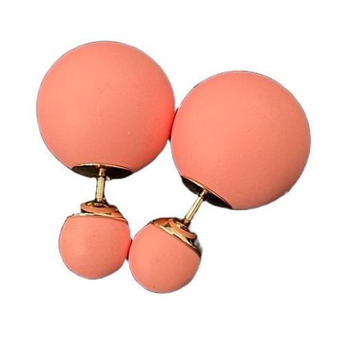 Dior Matte Pink Double Ball Earrings