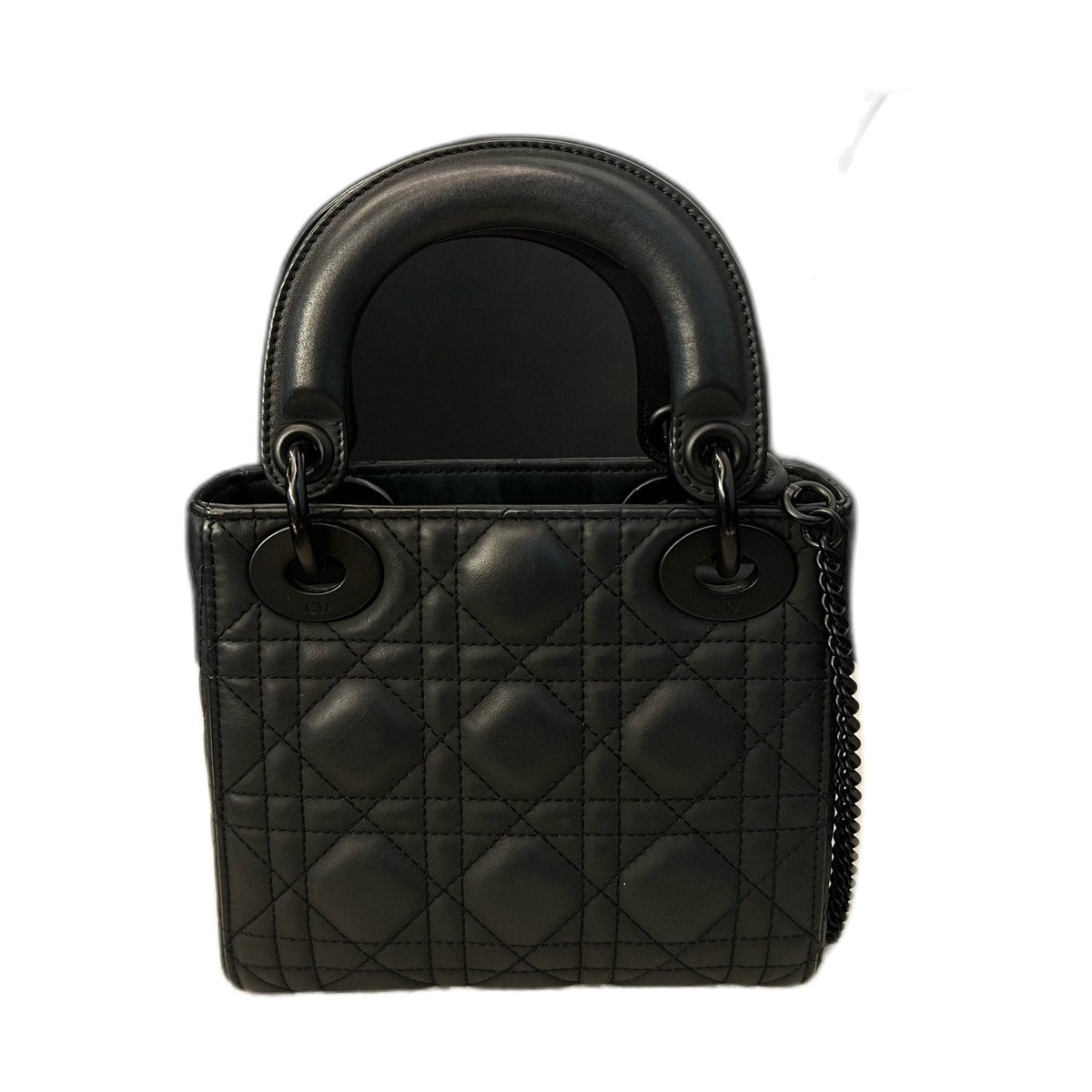 Dior Lady Dior 3-Cannage Matte Black Handbag, 2020