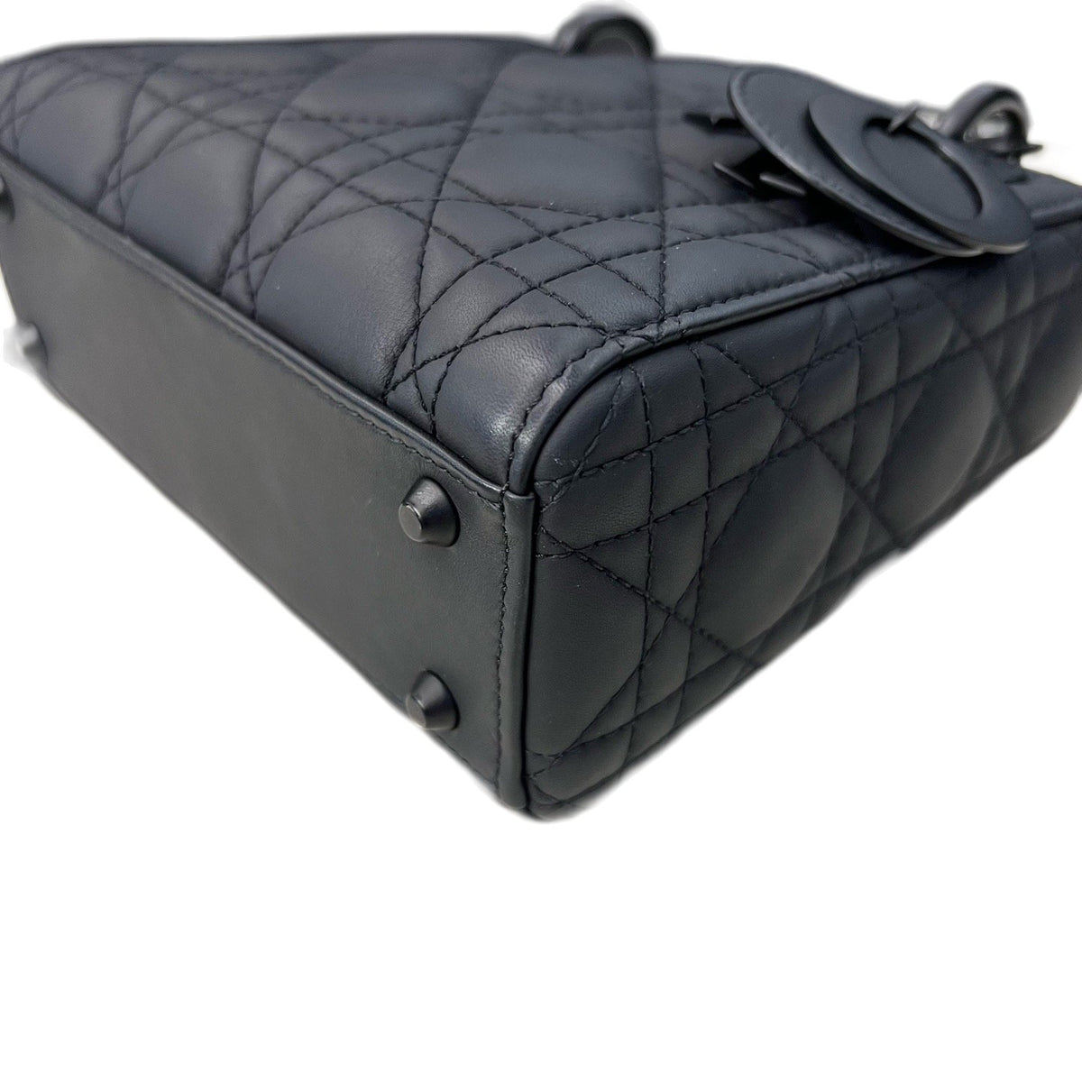 Dior Lady Dior 3-Cannage Matte Black Handbag, 2020