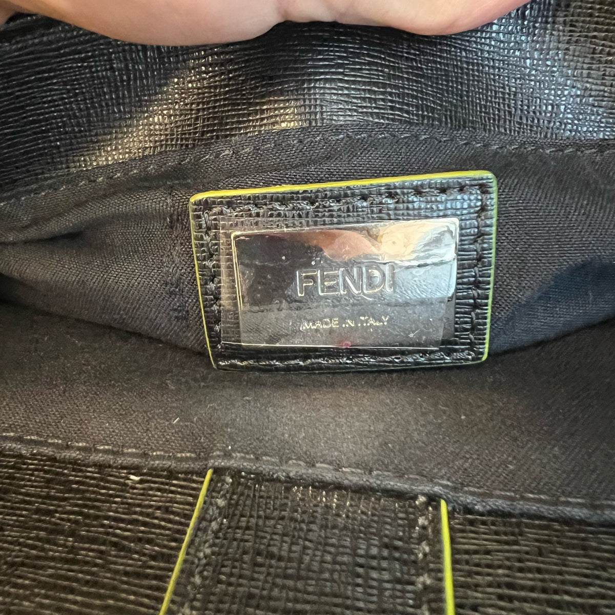Fendi 2Jours Tote Bag, Black Calfskin, Multicolor Flocked Logo, Handbag & Crossbody