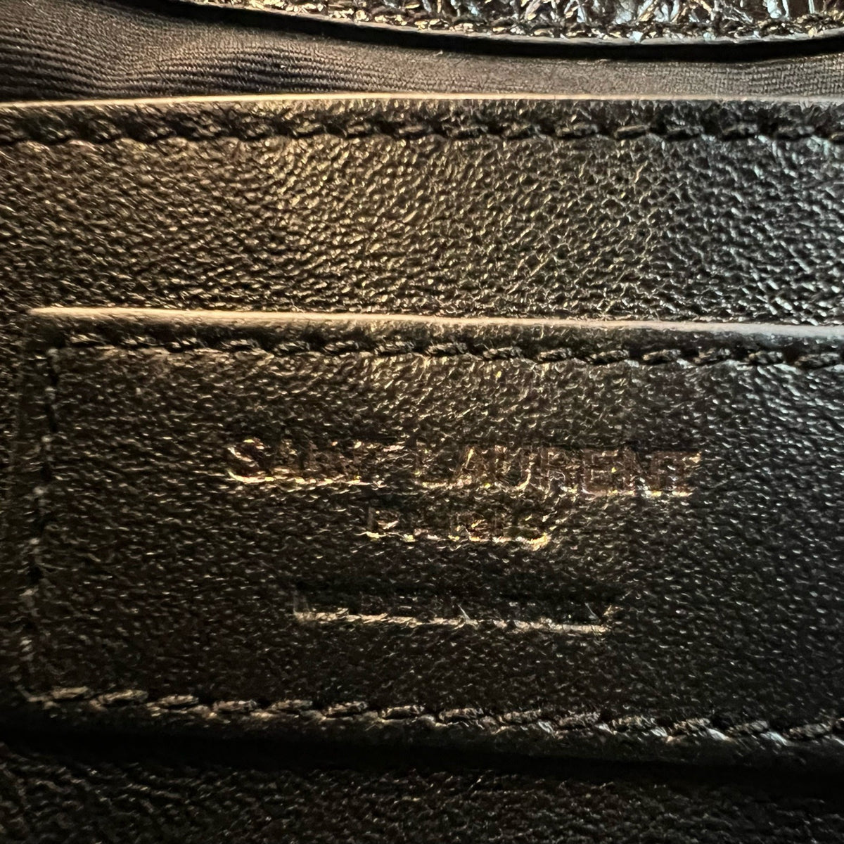 YSL Saint Laurent Niki Small, Black Crinkled Wax Leather, Non-D Buckle Chain Bag