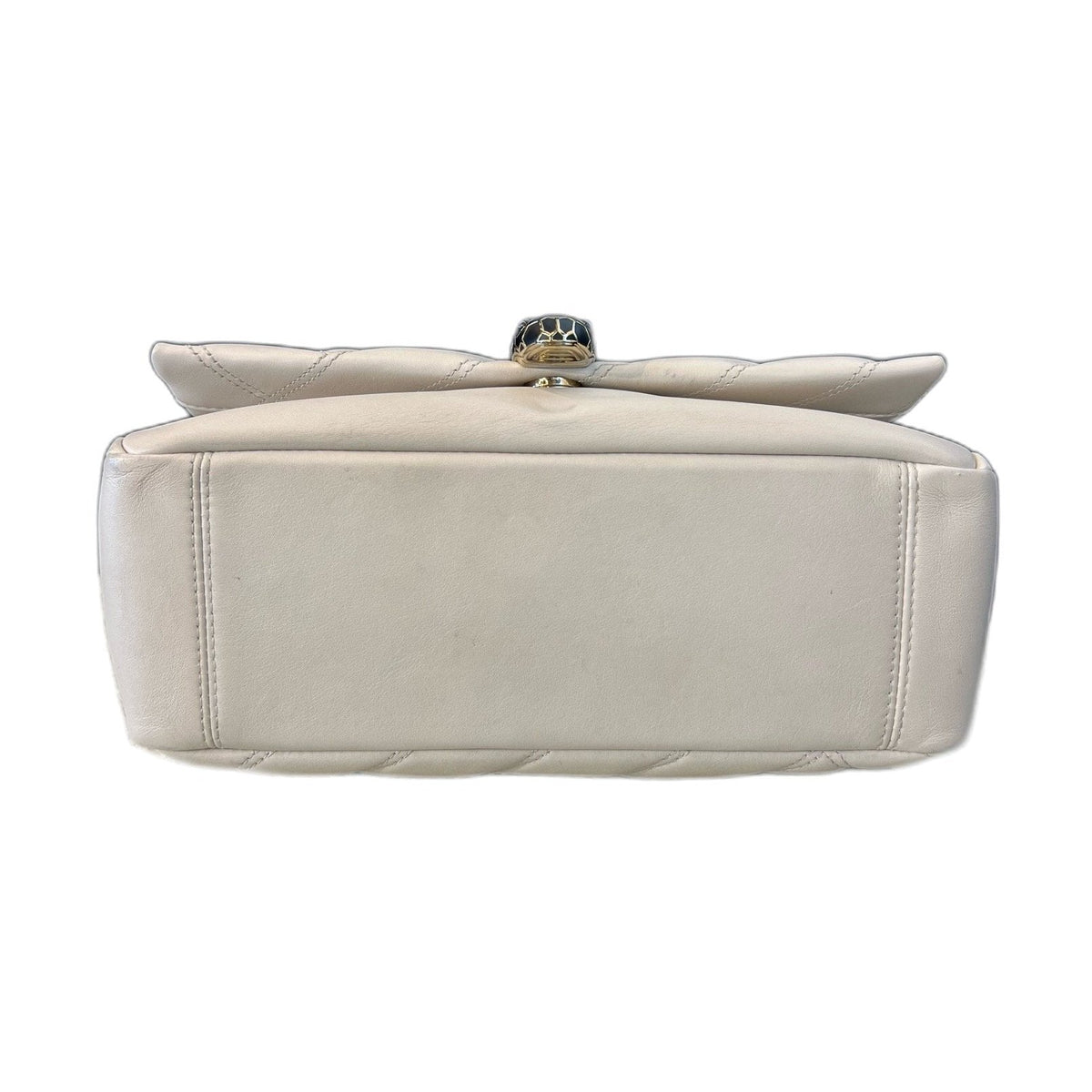 Bvlgari White Serpenti Cabochon Chain Bag