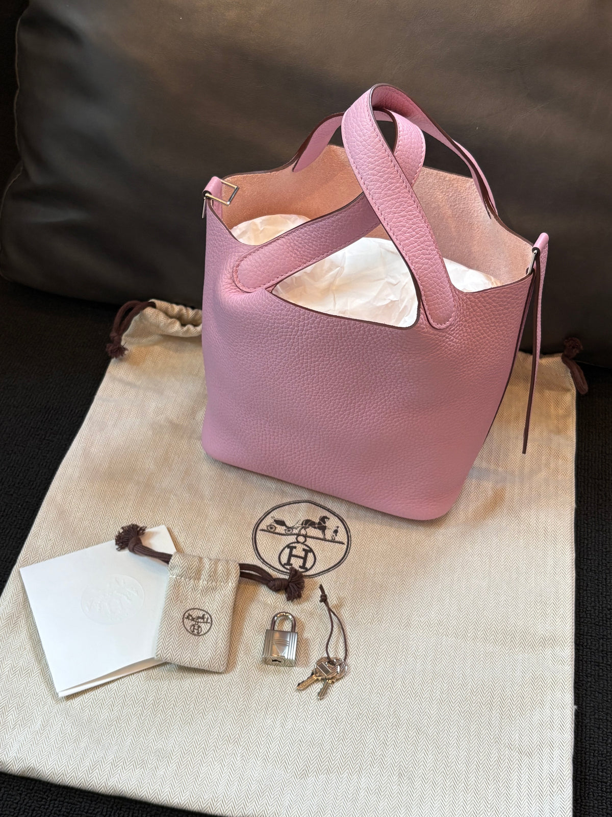 Hermès Picotin Lock 18 Mauve Sylvestre Palladium Hardware